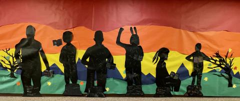 4th Grade character silhouettes from their book club books 