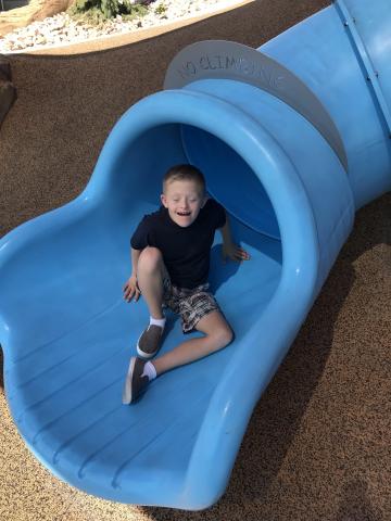 Boy in a slide