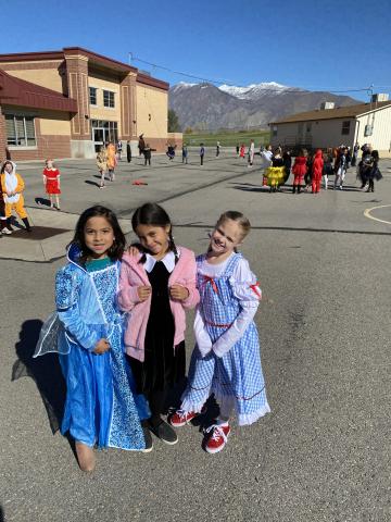 Three girls at recess