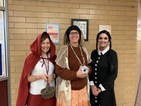 Third grade teachers dressed up for Halloween