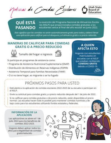 School Meals Update-Flyer in Spanish