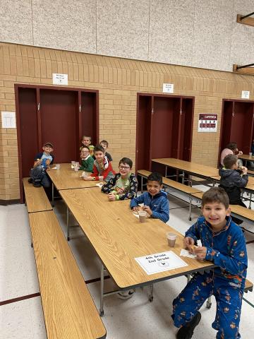 Rees second grade boys eating their donuts and having fun 