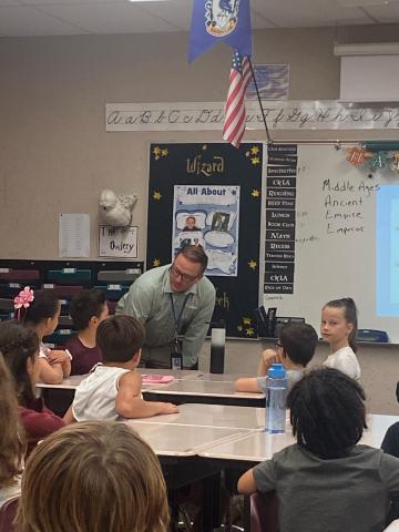 Mr. Gull teaching a 4th grade class