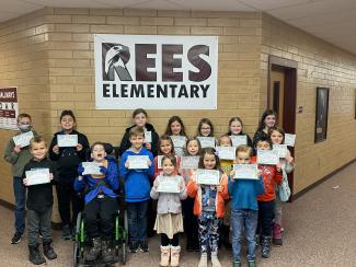 Rees students of the month for December, group picture