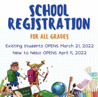 School Registration flyer for all grades